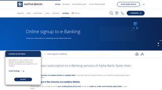 Online signup to e-Banking - Alpha Bank