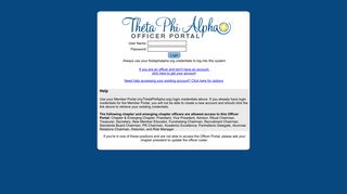 Theta Phi Alpha: Officer Portal Login