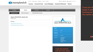 Alpha RHEINTAL Bank AG savings accounts - moneyland.ch