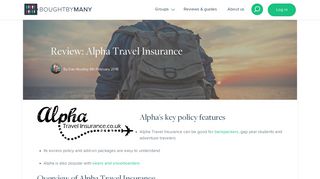 Review: Alpha Travel Insurance - Bought By Many