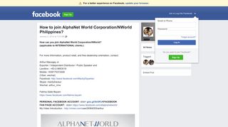 How to join AlphaNet World Corporation/NWorld Philippines ...