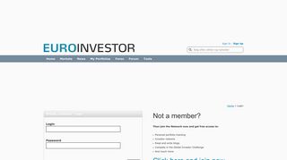 Already a member - Login - Euroinvestor