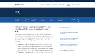 login.gov | I already have a login.gov account but the email is not the ...
