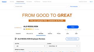 Working at ALS RESOLVION: Employee Reviews | Indeed.com