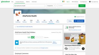 AltaPointe Health Employee Benefit: Paid Holidays | Glassdoor.ie