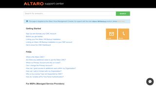 Altaro Support Center | Portal