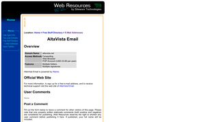 Free E-Mail Addresses: AltaVista Email