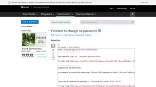 Problem to change sa password - MSDN - Microsoft