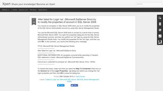 Alter failed for Login 'sa'. (Microsoft.SqlServer.Smo) try to modify the ...