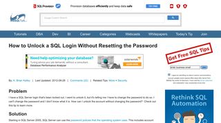 How to Unlock a SQL Login Without Resetting the Password