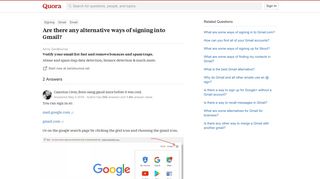 Are there any alternative ways of signing into Gmail? - Quora