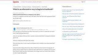 What is an alternative way to log in to Facebook? - Quora