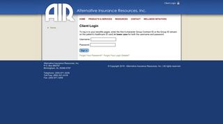 Alternative Insurance Resources - Client Login