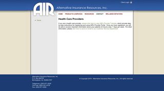 Alternative Insurance Resources - Health Care Providers
