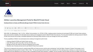 AltiGen Launches Management Portal for MaxCS Private Cloud