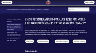 I have recently applied for a job role, and would ... - Alton Towers Resort