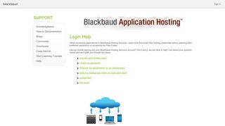 Blackbaud Application Hosting Login Help