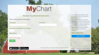 MyHealth - Login Recovery Page - Altru's MyChart