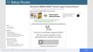 How to Login to the Alvarion BMAX-6000 Telrad - SetupRouter