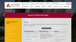 Faculty & Staff Tech Links - Alverno College | Alverno College