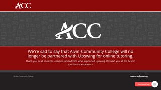 Alvin Community College Online Tutoring: Login