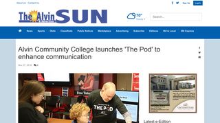 Alvin Community College launches 'The Pod' to enhance ... - Alvin Sun