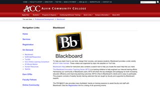 Alvin Community College > Professional Development > Blackboard