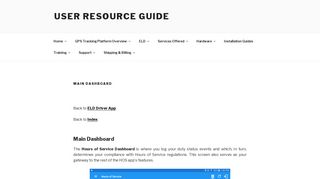 Main Dashboard – User Resource Guide