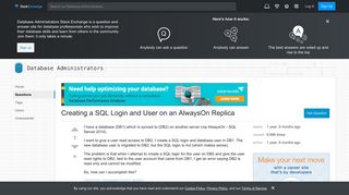 sql server - Creating a SQL Login and User on an AlwaysOn Replica ...