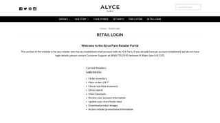 Retail Login - ALYCE Paris