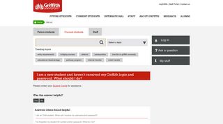 I am a new student and haven't received my Griffith login and ... - Ask Us