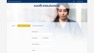Create new account | AMA Insurance Provider Portal