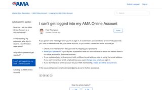 I can't get logged into my AMA Online Account – Alberta Motor ...