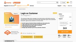 Magento Login as Customer Extension — Accompany ... - Amasty