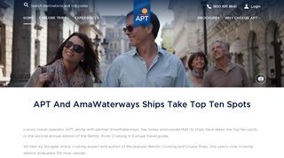 APT and AmaWaterways Ships Take Top Ten Spots
