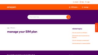 manage your SIM plan | amaysim