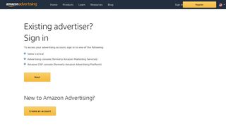 Sign in | Amazon Advertising
