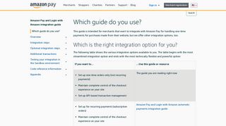 Which guide do you use? - Amazon Pay