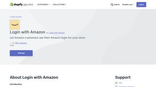 Login with Amazon – Ecommerce Plugins for ... - Shopify App Store