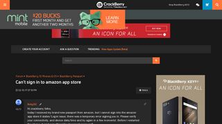 Can't sign in to amazon app store - BlackBerry Forums at ...