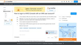 How to login to AWS Console with an IAM user account? - Stack Overflow