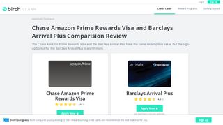 Chase Amazon Prime Rewards Visa and Barclays Arrival Plus ...