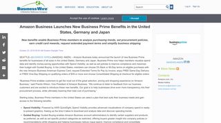 Amazon Business Launches New Business Prime Benefits in the ...