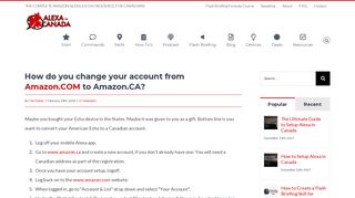 How do you change your account from Amazon.COM to Amazon.CA ...