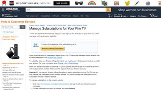 Amazon.com Help: Manage Subscriptions for Your Fire TV