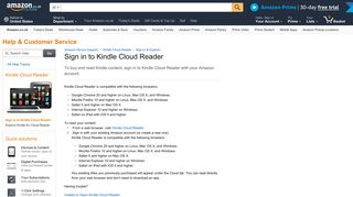 Amazon.co.uk Help: Sign in to Kindle Cloud Reader