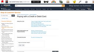 Amazon.com Help: Paying with a Credit or Debit Card