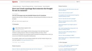 How to track my Amazon package someone else bought me - Quora