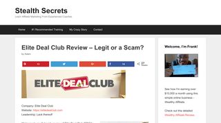 Elite Deal Club Review – Legit or a Scam? | Stealth Secrets