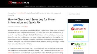 How to Check Kodi Error Log for More Information ... - Fire Stick Tricks